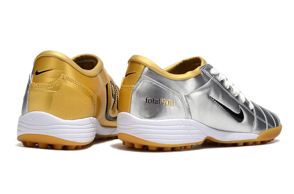 Tenis de Fútbol Nike Total 90 TF - Plata / Dorado (Césped Sintético / Turf)