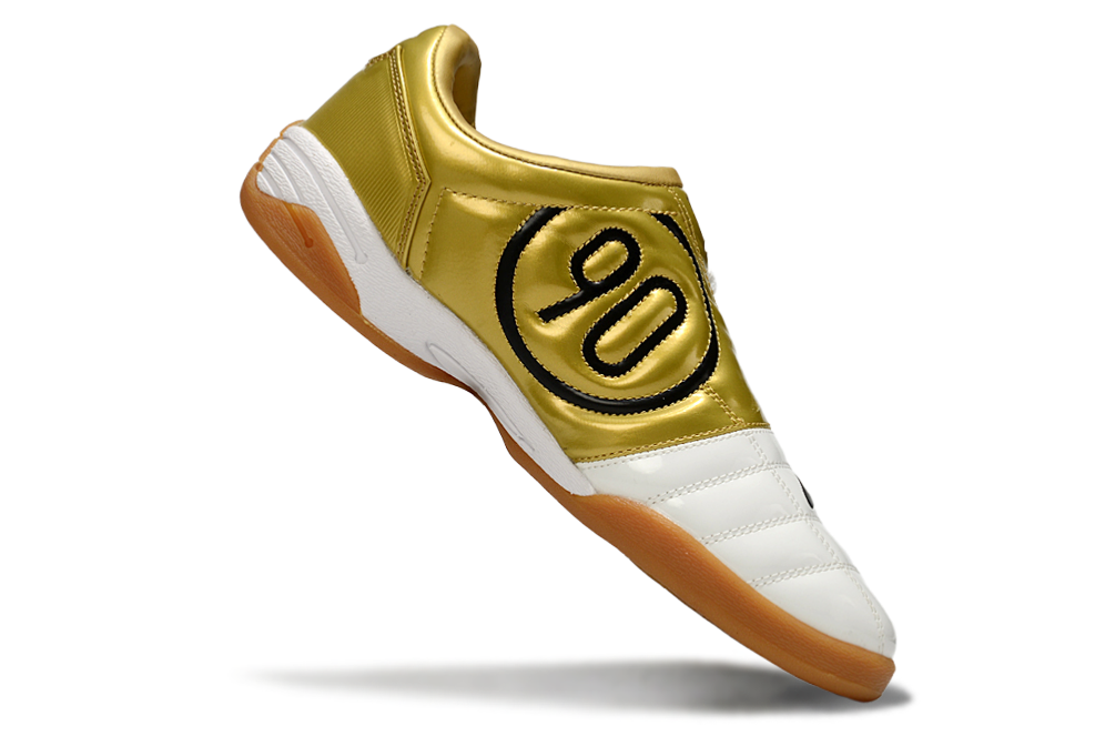 Tenis de Fútbol Nike Total 90 IC - Blanco / Dorado (Césped Interior / Futsal)