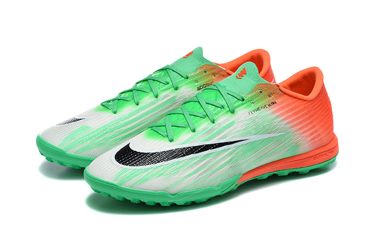 Tenis de Fútbol Nike Mercurial Vapor Academy TF - Verde, Naranja, Blanco y Negro (Sintético / Turf)