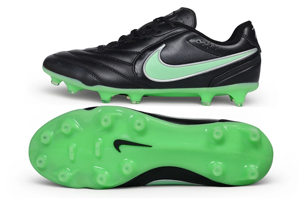 Tacos de Fútbol Nike Tiempo Ligera Pro FG - Negro / Verde (Césped Natural / Firm Ground)
