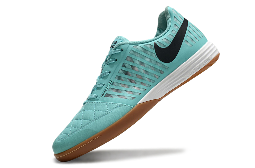 Tenis de Fútbol Nike Lunar Gato II - Celeste con Swoosh Negro y Suela de Hule (Césped Interior / Futsal)