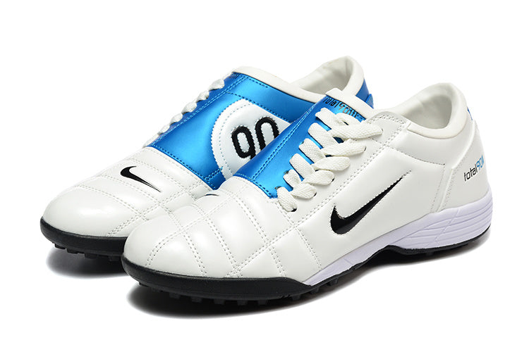 Tenis de Fútbol Nike Total 90 TF - Blanco / Azul (Césped Sintético / Turf)