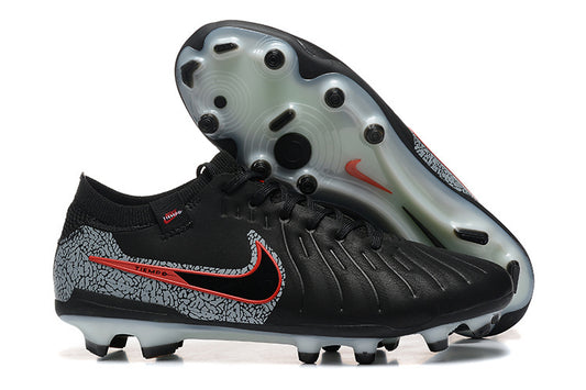 Tacos de Fútbol Nike Tiempo Legend 9 Elite FG - Negro, Rojo y Estampado Gris (Césped Natural / Firm Ground)