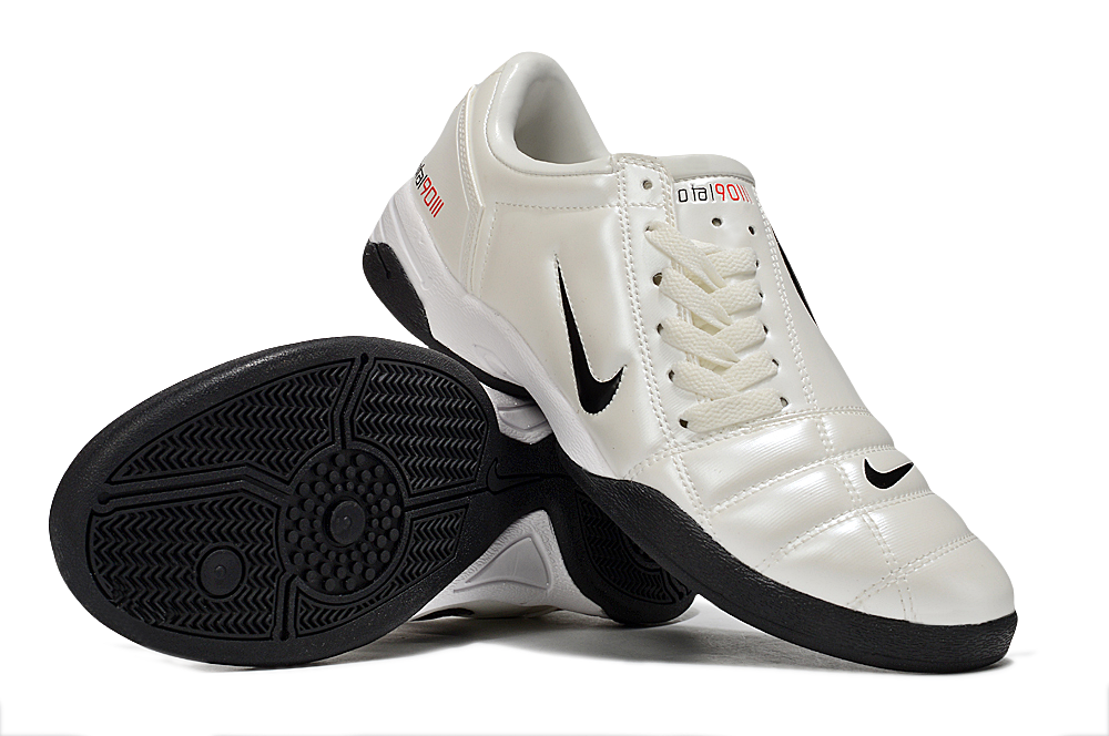 Tenis de Fútbol Nike Total 90 IC - Blanco / Negro (Césped Interior / Futsal)