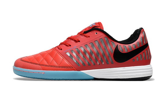 Tenis de Fútbol Nike Lunar Gato II - Rojo, Negro y Celeste con Suela Multicolor (Césped Interior / Futsal)