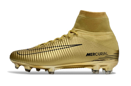 Tacos de Fútbol Nike Mercurial Superfly 4 Elite FG - Dorado y Negro (Césped Natural)