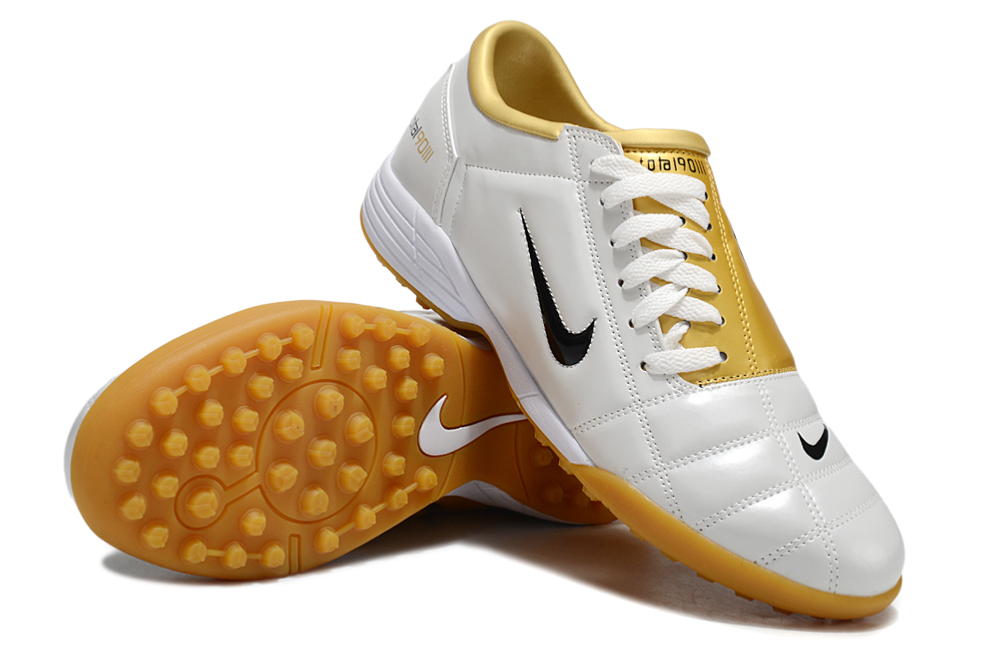 Tenis de Fútbol Nike Total 90 TF - Blanco / Dorado (Césped Sintético / Turf)