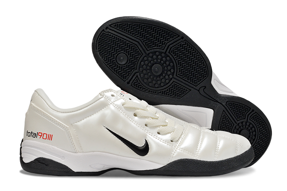 Tenis de Fútbol Nike Total 90 IC - Blanco / Negro (Césped Interior / Futsal)