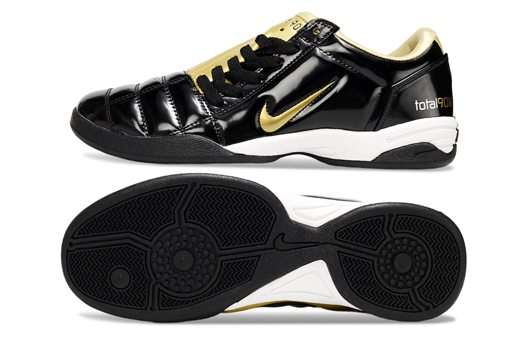 Tenis de Fútbol Nike Total 90 IC - Negro / Dorado (Césped Interior / Futsal)