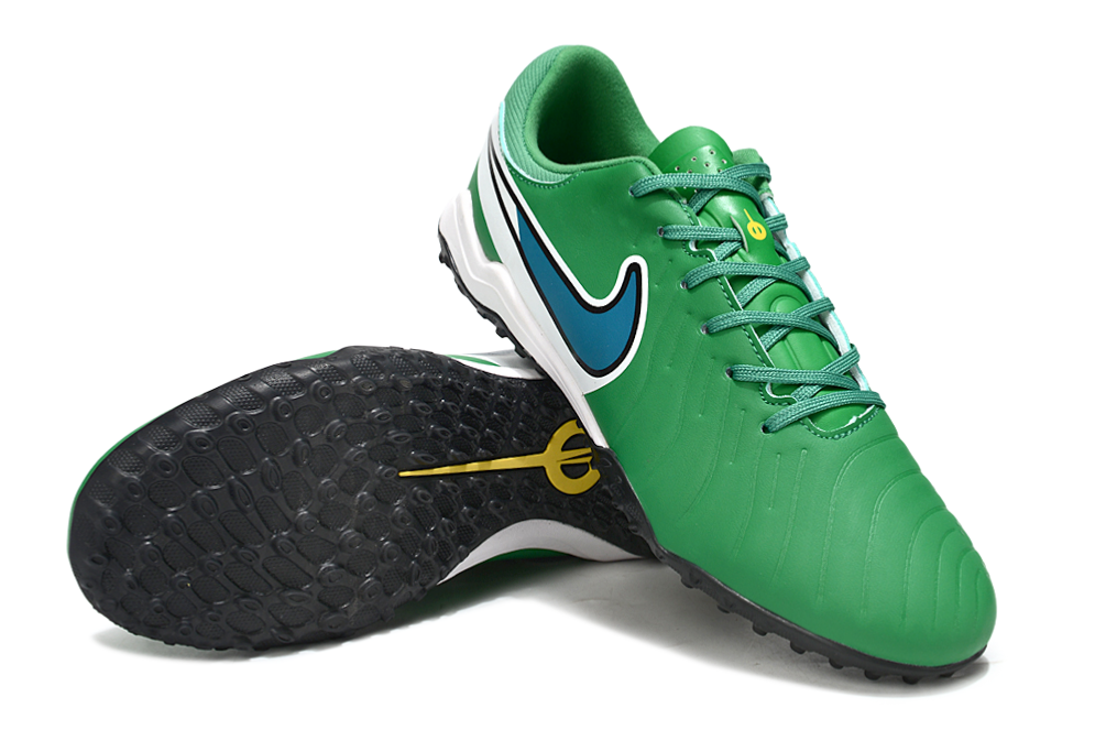 Tenis de Fútbol Nike Tiempo Legend 9 Pro TF - Verde, Blanco y Azul (Sintético / Turf)