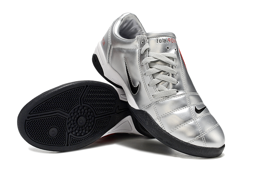 Tenis de Fútbol Nike Total 90 IC - Plata / Negro (Césped Interior / Futsal)
