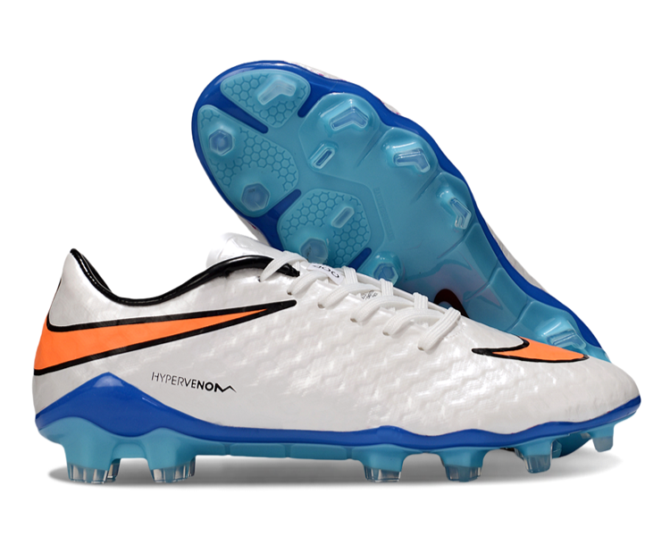 Tacos de Fútbol Nike Hypervenom Phantom FG - Blanco / Azul / Naranja (Césped Natural / Firm Ground)