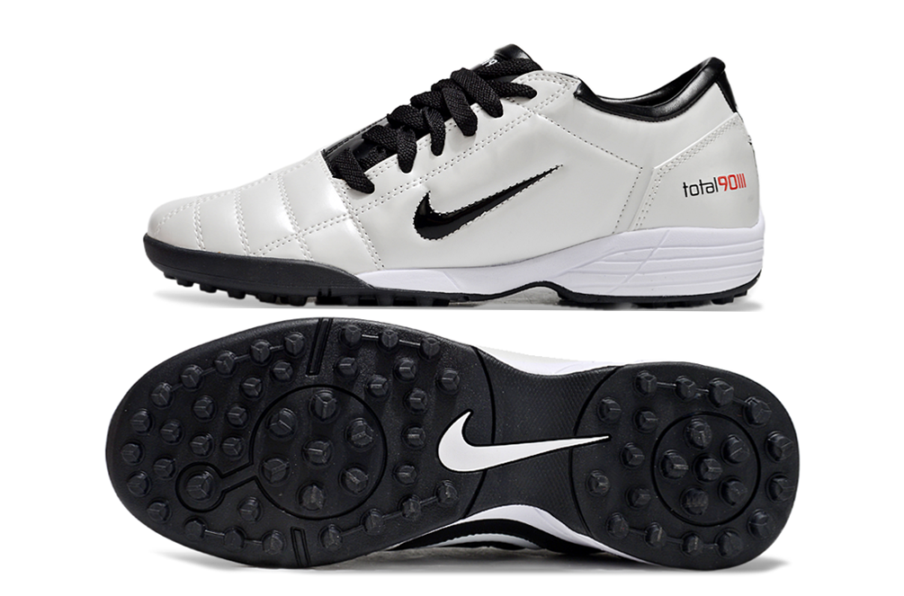 Tenis de Fútbol Nike Total 90 TF - Blanco / Negro (Césped Sintético / Turf)