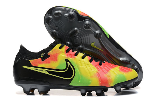Tacos de Fútbol Nike Tiempo Legend 9 Elite FG - Negro, Amarillo, Rojo y Verde (Césped Natural / Firm Ground)