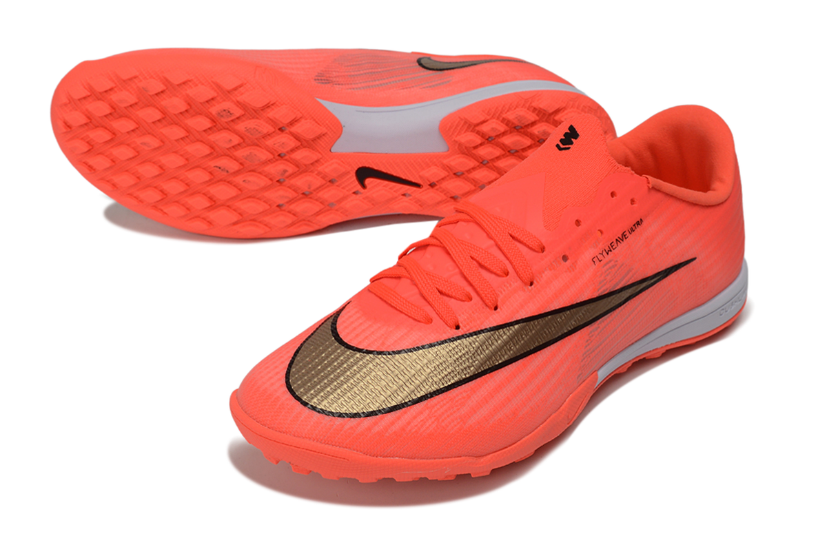 Tenis de Fútbol Nike Mercurial Vapor Academy TF - Coral y Dorado (Sintético / Turf)