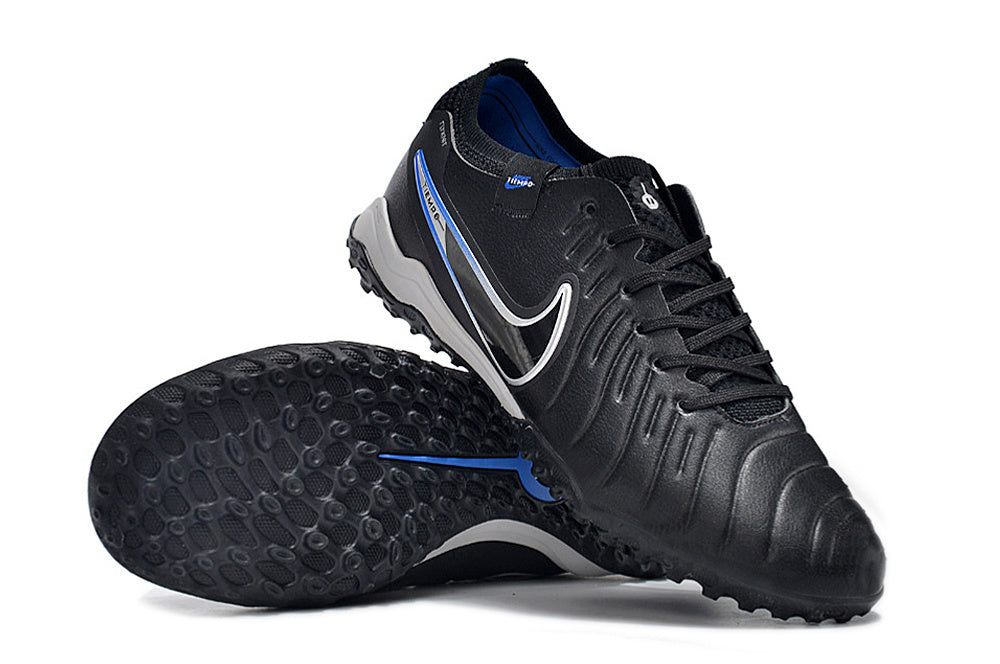 Tenis de Fútbol Nike Tiempo Legend 9 Pro TF - Negro, Blanco y Azul (Sintético / Turf)