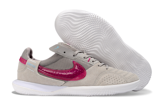 Tenis de Fútbol Nike Street Gato - Gris Claro, Fucsia y Suela Blanca (Césped Interior / Futsal)
