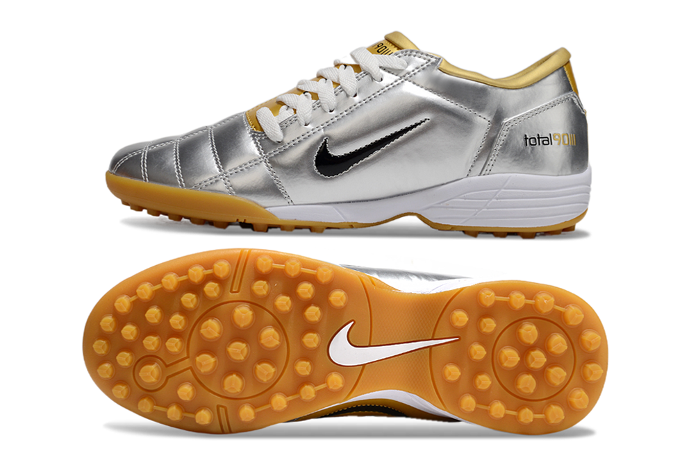 Tenis de Fútbol Nike Total 90 TF - Plata / Dorado (Césped Sintético / Turf)