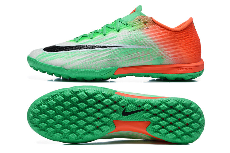 Tenis de Fútbol Nike Mercurial Vapor Academy TF - Verde, Naranja, Blanco y Negro (Sintético / Turf)