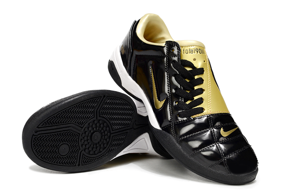 Tenis de Fútbol Nike Total 90 IC - Negro / Dorado (Césped Interior / Futsal)