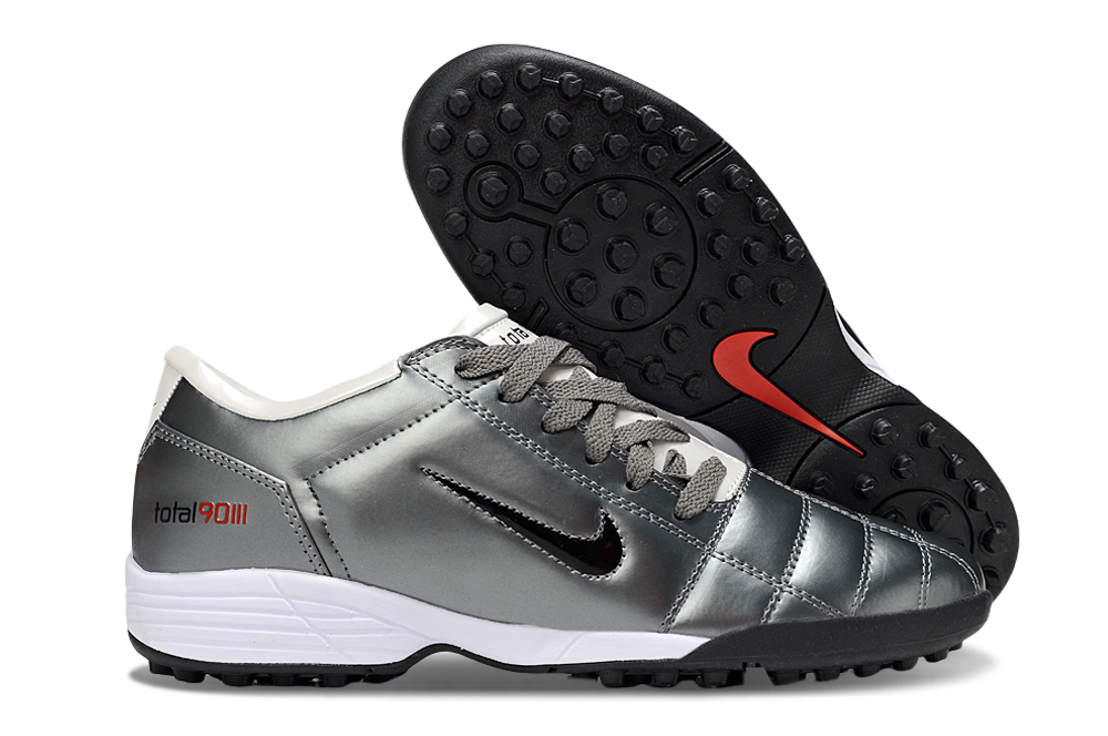 Tenis de Fútbol Nike Total 90 TF - Plata / Blanco (Césped Sintético / Turf)