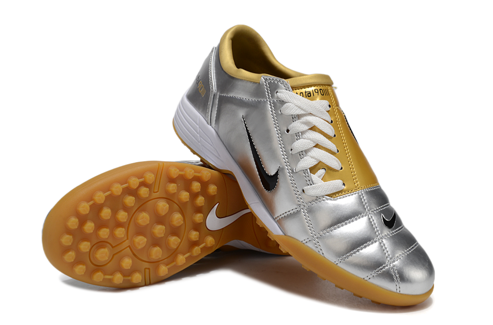 Tenis de Fútbol Nike Total 90 TF - Plata / Dorado (Césped Sintético / Turf)