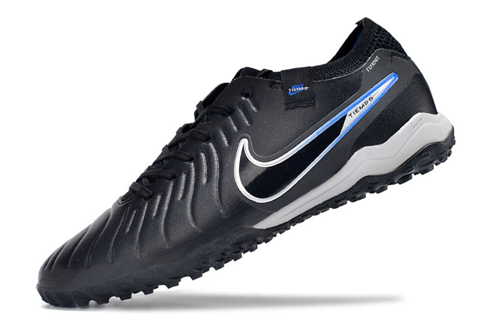 Tenis de Fútbol Nike Tiempo Legend 9 Pro TF - Negro, Blanco y Azul (Sintético / Turf)