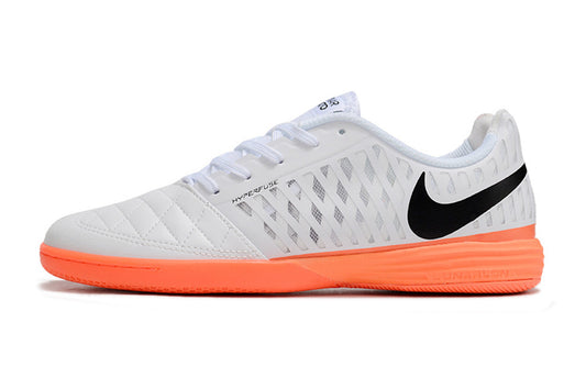 Tenis de Fútbol Nike Lunar Gato II - Blanco, Swoosh Negro y Suela Naranja (Césped Interior / Futsal)