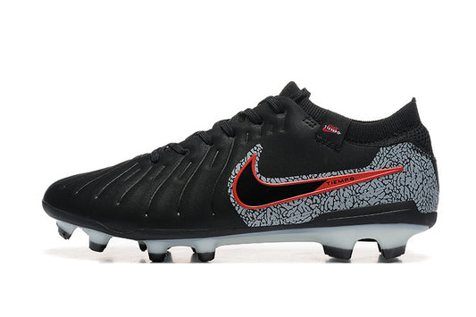 Tacos de Fútbol Nike Tiempo Legend 9 Elite FG - Negro, Rojo y Estampado Gris (Césped Natural / Firm Ground)