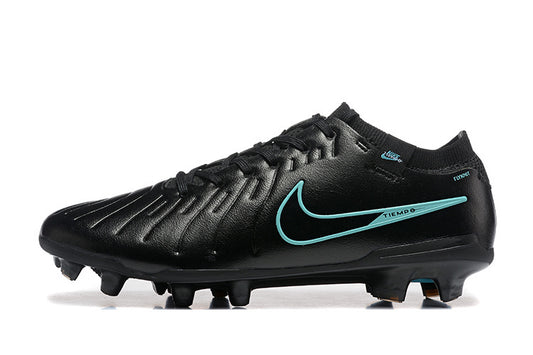 Tacos de Fútbol Nike Tiempo Legend 9 Elite FG - Negro y Azul Turquesa (Césped Natural / Firm Ground)