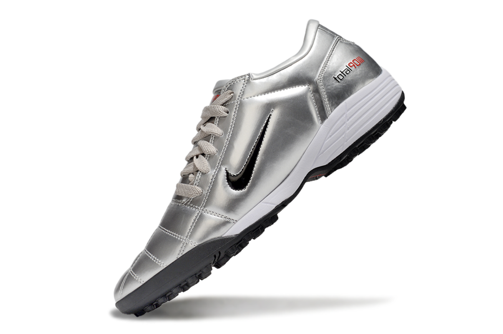 Tenis de Fútbol Nike Total 90 TF - Plata / Negro (Césped Sintético / Turf)