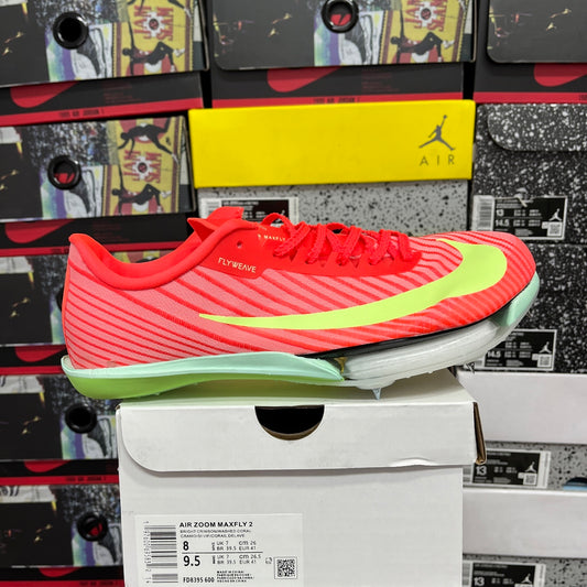 Spikes Nike Air Zoom MaxFly 2 (Coral y Verde Volt)