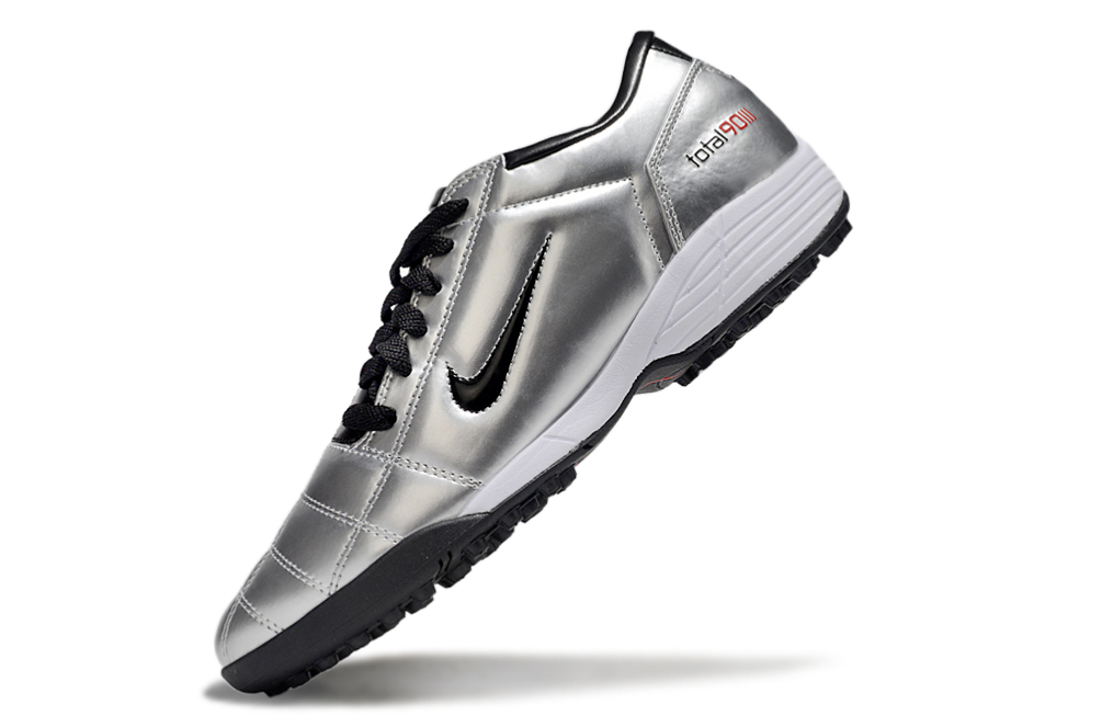 Tenis de Fútbol Nike Total 90 TF - Plata / Negro (Césped Sintético / Turf)
