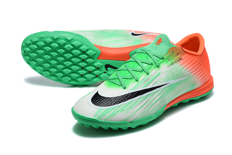 Tenis de Fútbol Nike Mercurial Vapor Academy TF - Verde, Naranja, Blanco y Negro (Sintético / Turf)