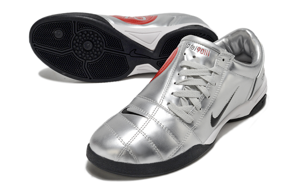 Tenis de Fútbol Nike Total 90 IC - Plata / Negro (Césped Interior / Futsal)