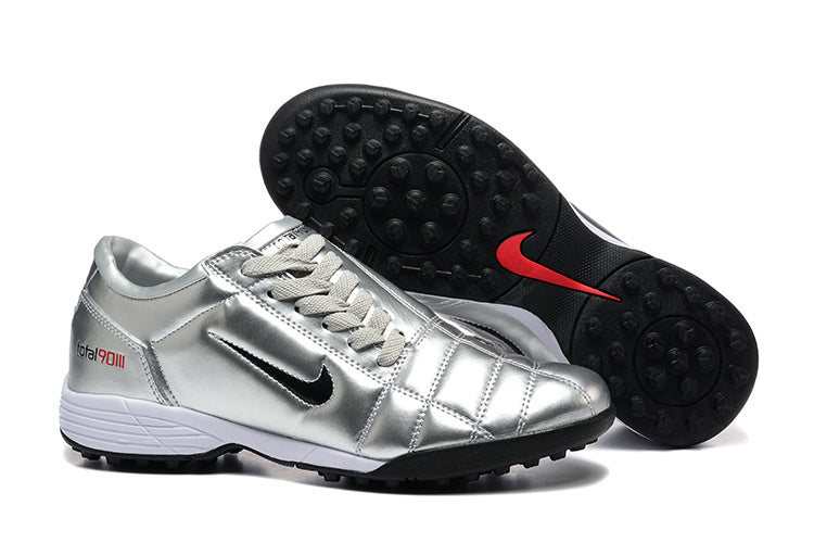 Tenis de Fútbol Nike Total 90 TF - Plata / Negro (Césped Sintético / Turf)