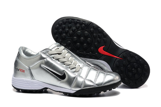 Tenis de Fútbol Nike Total 90 TF - Plata / Negro (Césped Sintético / Turf)
