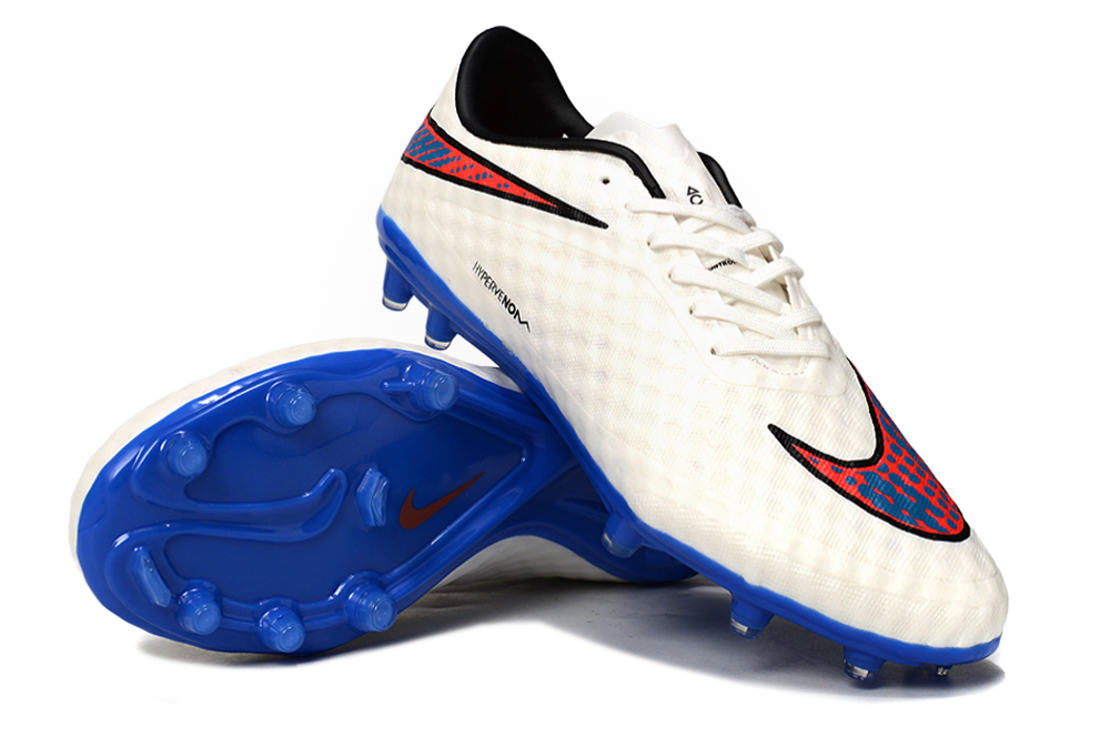Tacos de Fútbol Nike Hypervenom Phantom FG - Blanco / Azul / Naranja (Césped Natural / Firm Ground)