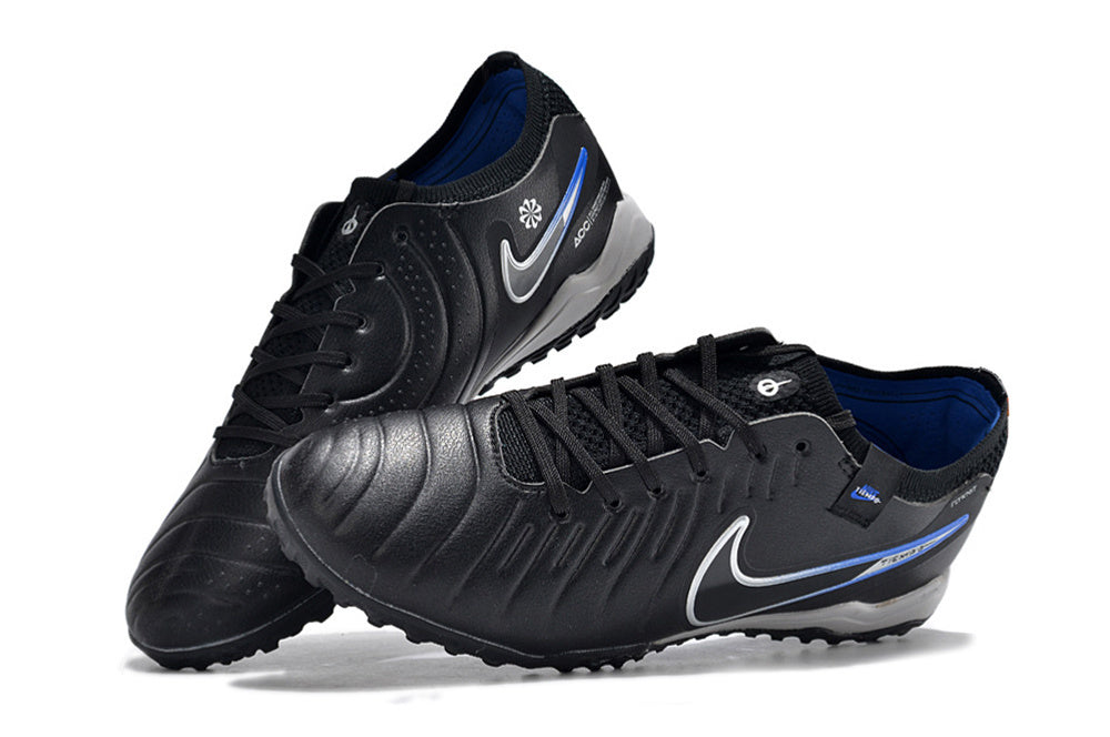 Tenis de Fútbol Nike Tiempo Legend 9 Pro TF - Negro, Blanco y Azul (Sintético / Turf)
