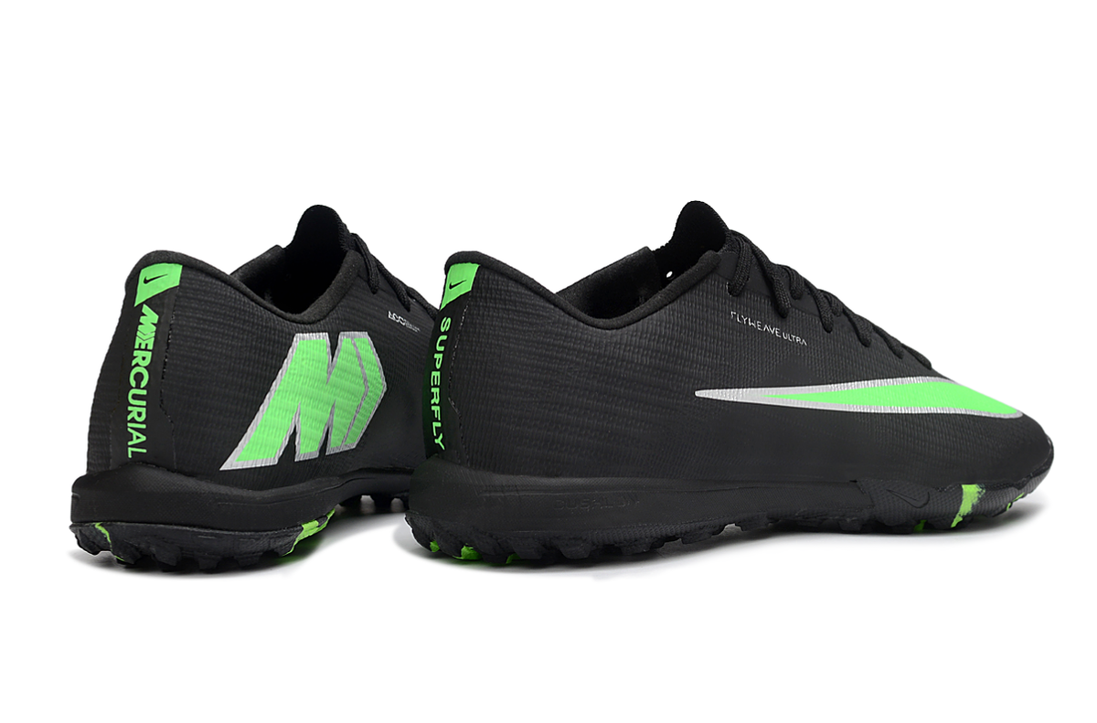 Tenis de Fútbol Nike Mercurial Vapor Academy TF - Negro y Verde Lima (Sintético / Turf)