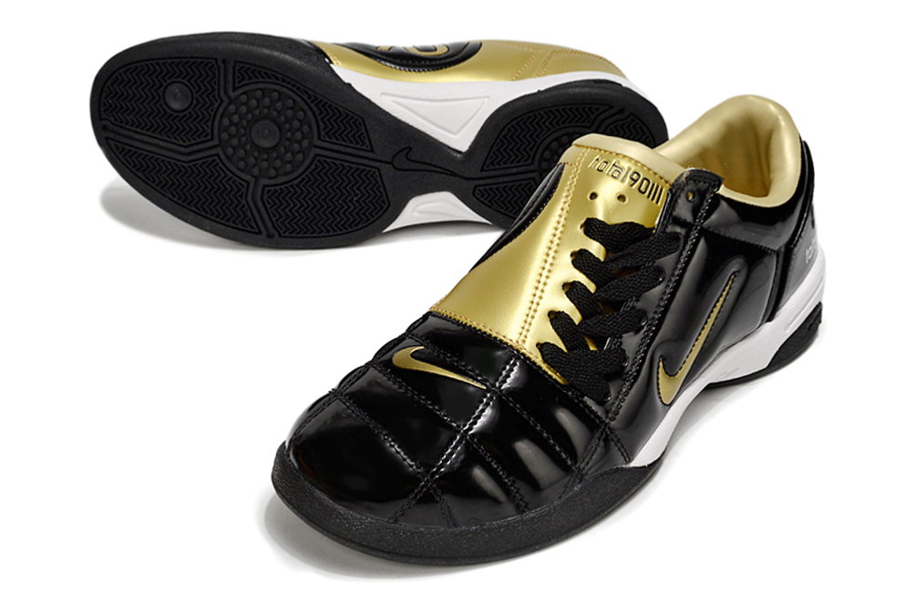 Tenis de Fútbol Nike Total 90 IC - Negro / Dorado (Césped Interior / Futsal)