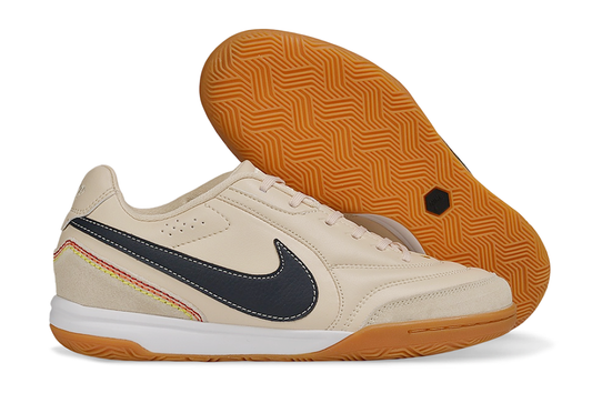 Tenis de Fútbol Nike Premier 3 IC - Beige, Negro y Detalles Multitono (Césped Interior / Futsal)