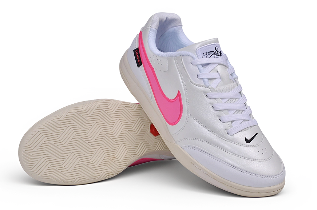 Tenis de Fútbol Nike Tiempo IC - Blanco / Rosa (Césped Interior / Futsal)