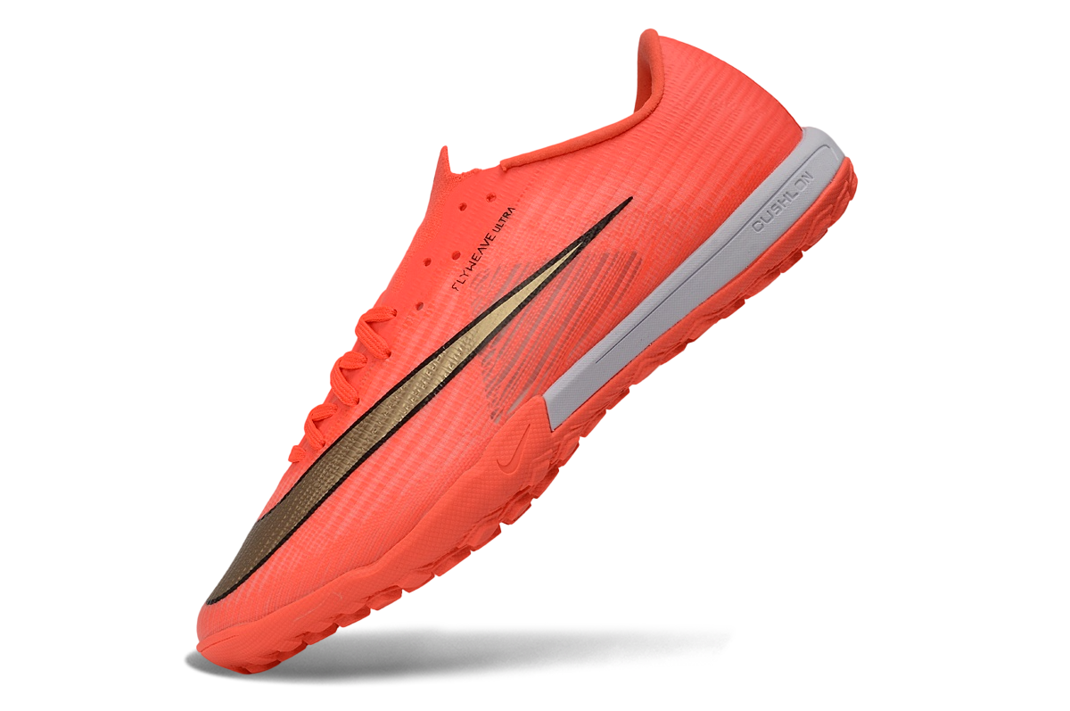 Tenis de Fútbol Nike Mercurial Vapor Academy TF - Coral y Dorado (Sintético / Turf)
