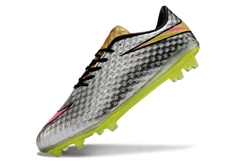 Tacos de Fútbol Nike Hypervenom Phantom FG - Plata / Amarillo / Rosado (Césped Natural / Firm Ground)
