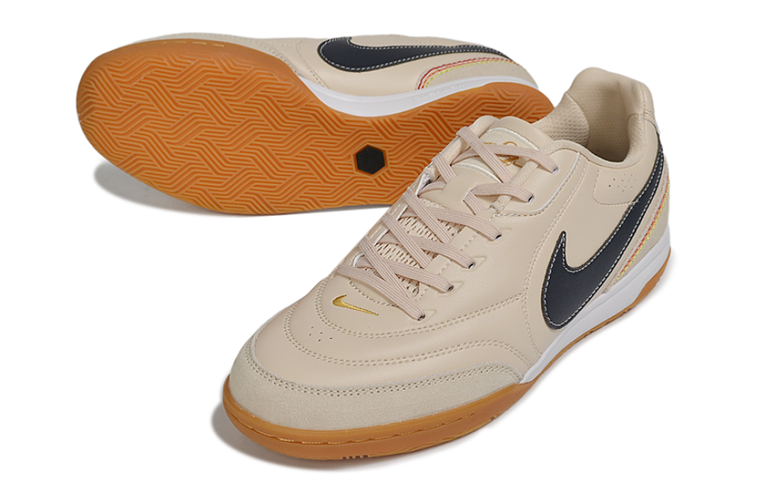 Tenis de Fútbol Nike Premier 3 IC - Beige, Negro y Detalles Multitono (Césped Interior / Futsal)