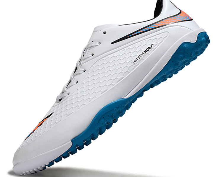 Tenis de Fútbol Nike Hypervenom Phantom TF - Blanco / Azul (Césped Sintético / Turf)