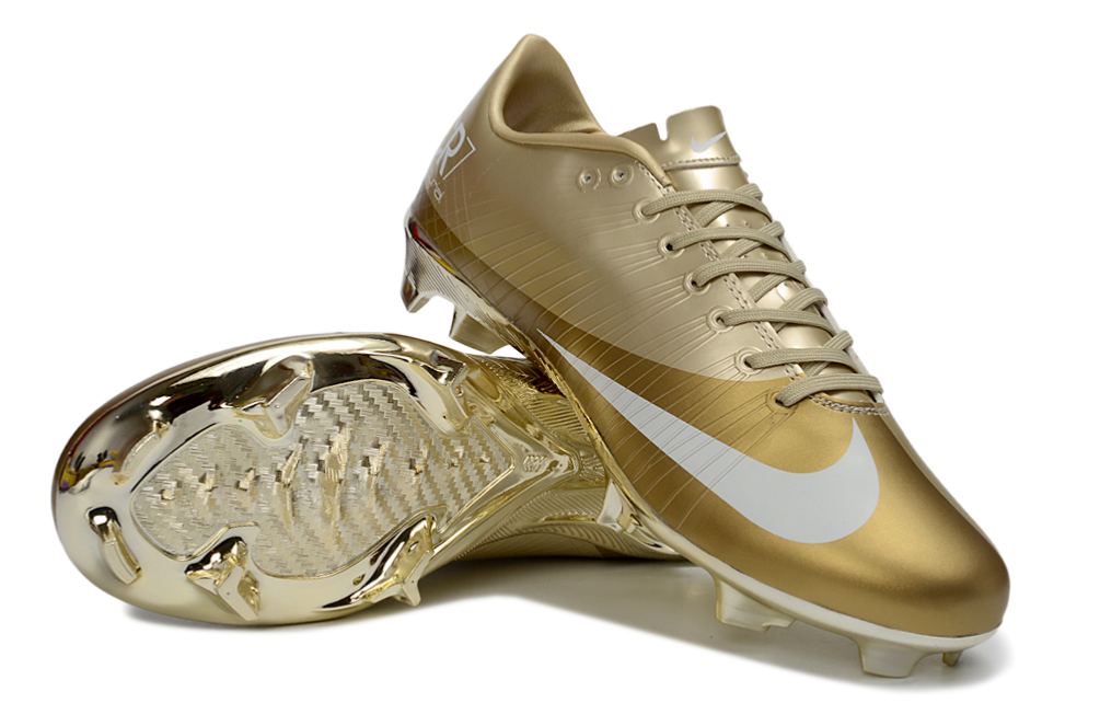 Tacos de Fútbol Nike Mercurial FG - Dorado / Blanco (Césped Natural / Firm Ground)