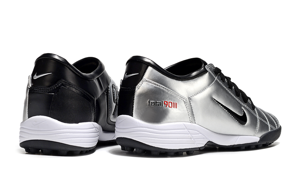 Tenis de Fútbol Nike Total 90 TF - Plata / Negro (Césped Sintético / Turf)