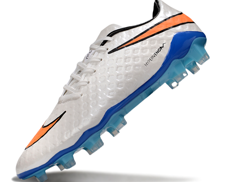 Tacos de Fútbol Nike Hypervenom Phantom FG - Blanco / Azul / Naranja (Césped Natural / Firm Ground)